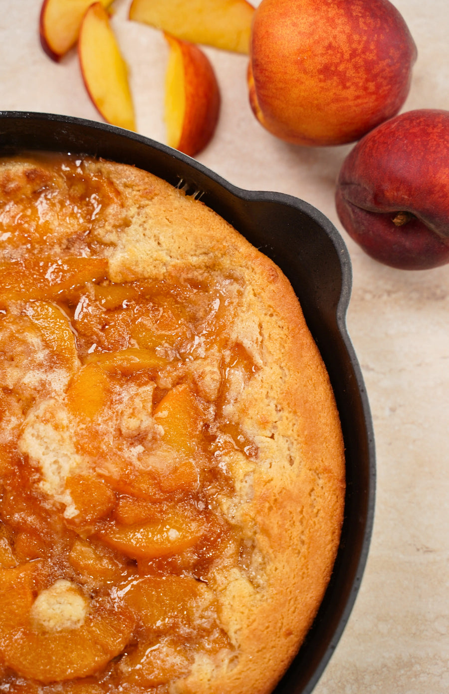 SKILLET BROWN SUGAR BOURBON PEACH COBBLER
