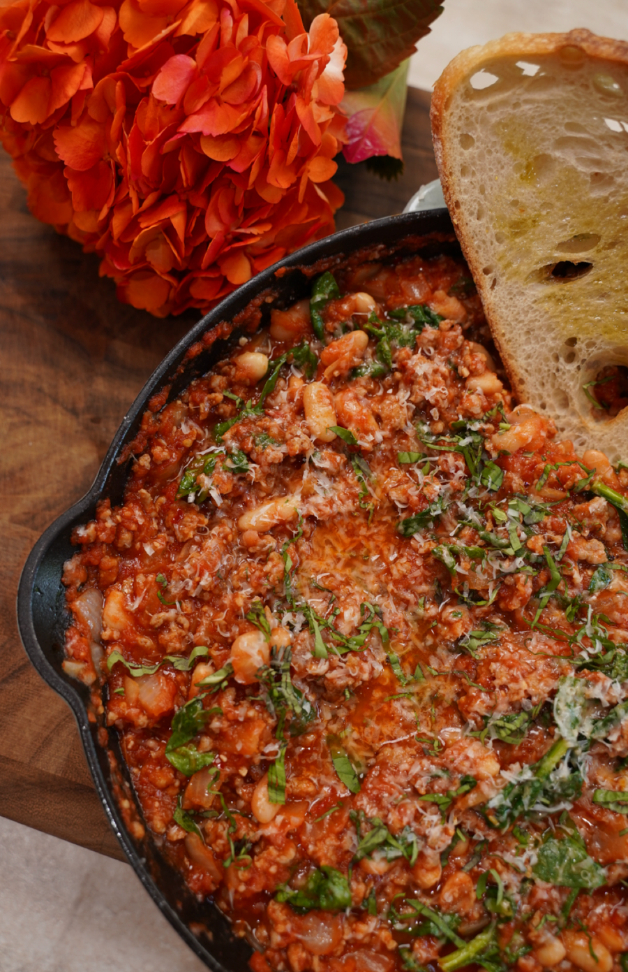 ONE-PAN TUSCAN SAUSAGE & WHITE BEANS