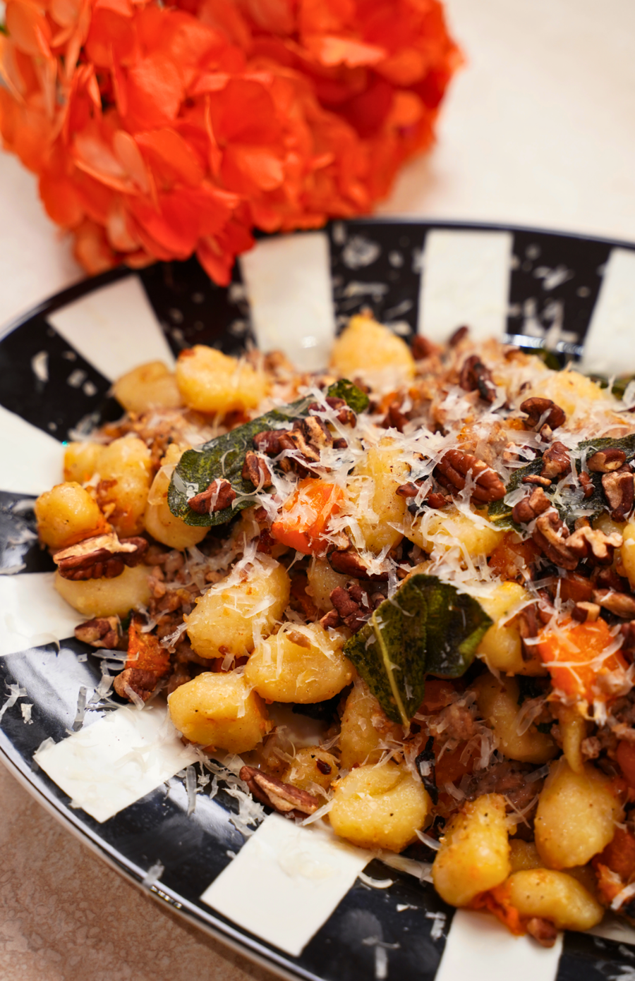 ROASTED BUTTERNUT SQUASH & SAUSAGE GNOCCHI WITH BROWN BUTTER SAGE