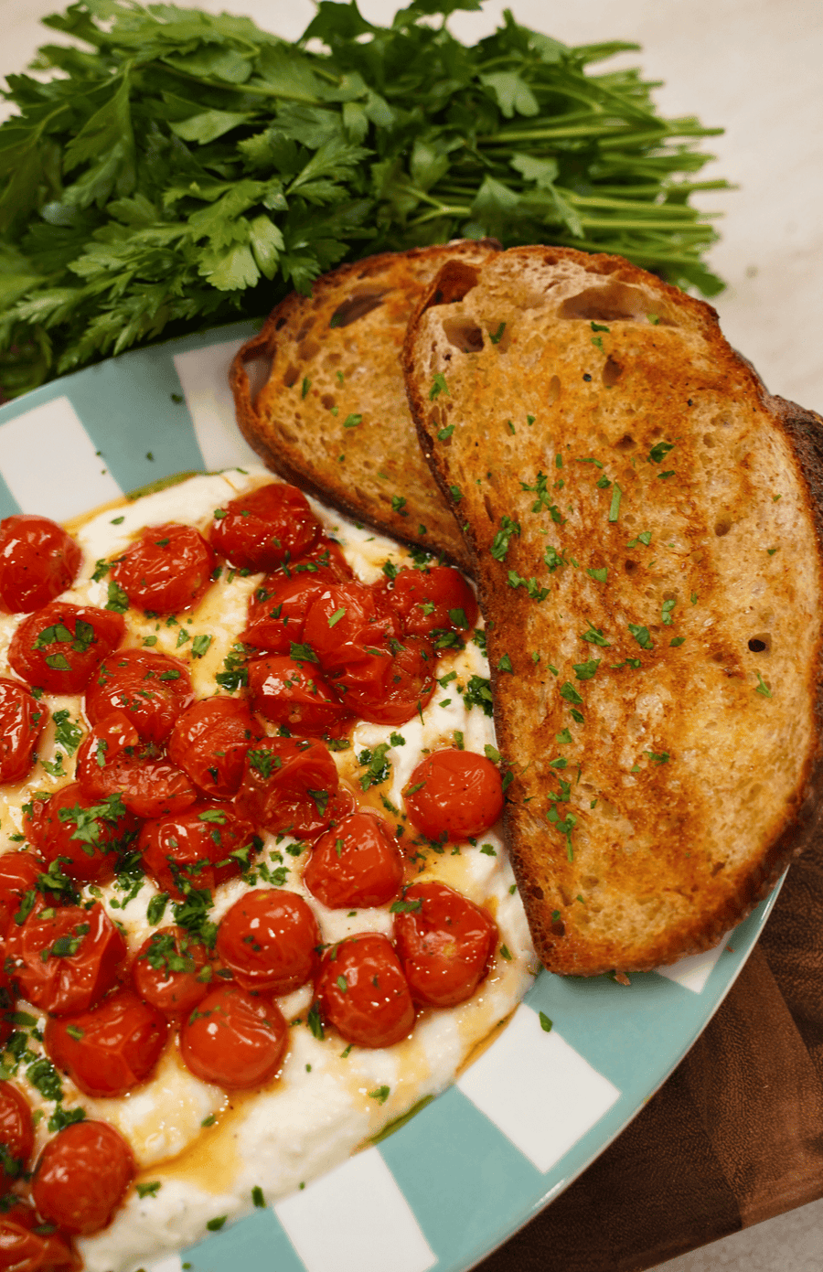 ITALIAN WHIPPED RICOTTA WITH ROASTED TOMATOES & HOT HONEY