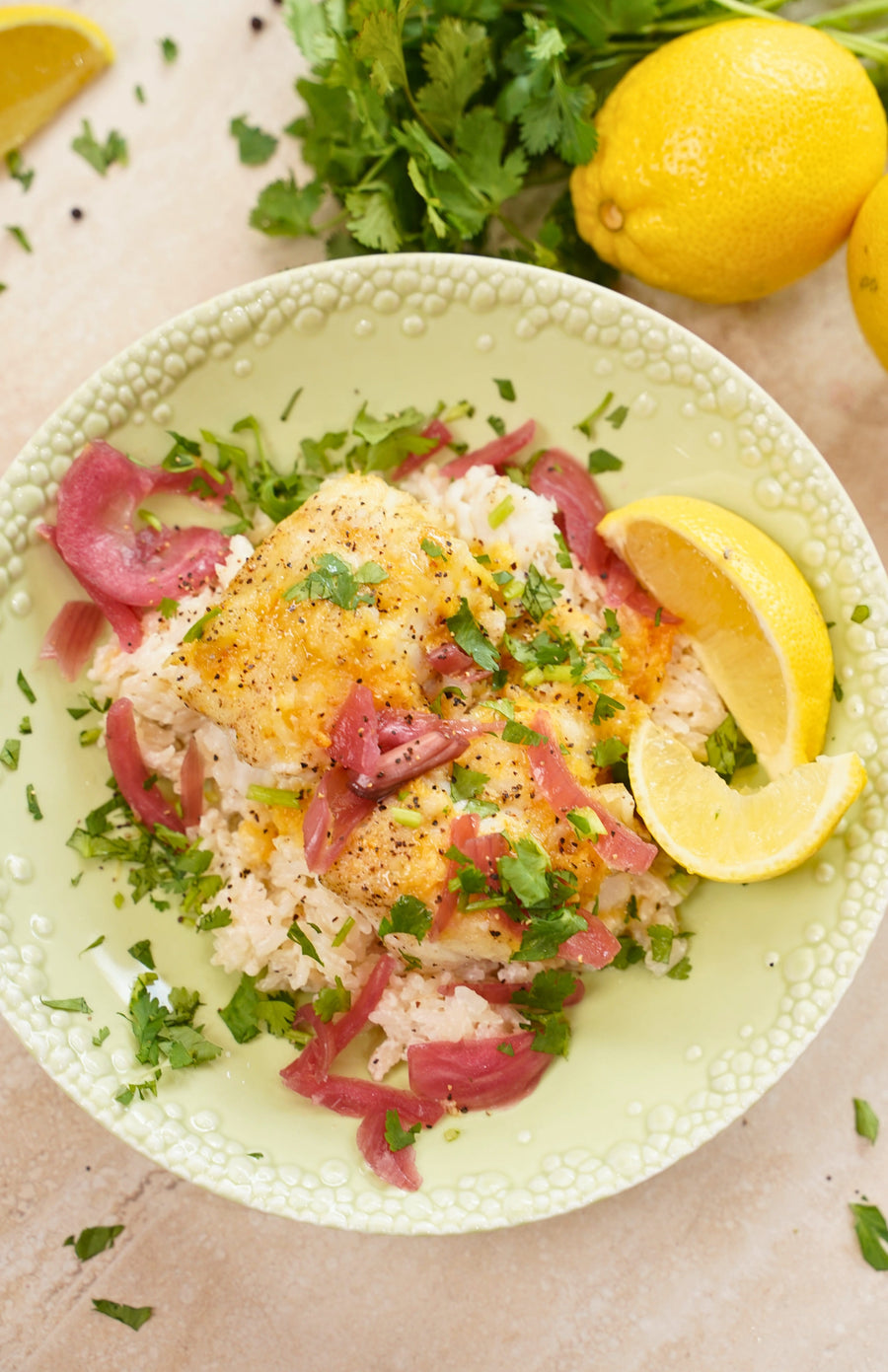 LEMON BUTTER COD WITH COCONUT RICE